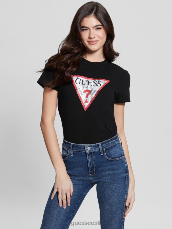 öko klassikaline logoga tee süsimust GUESS kehakate naised BB4BB1579