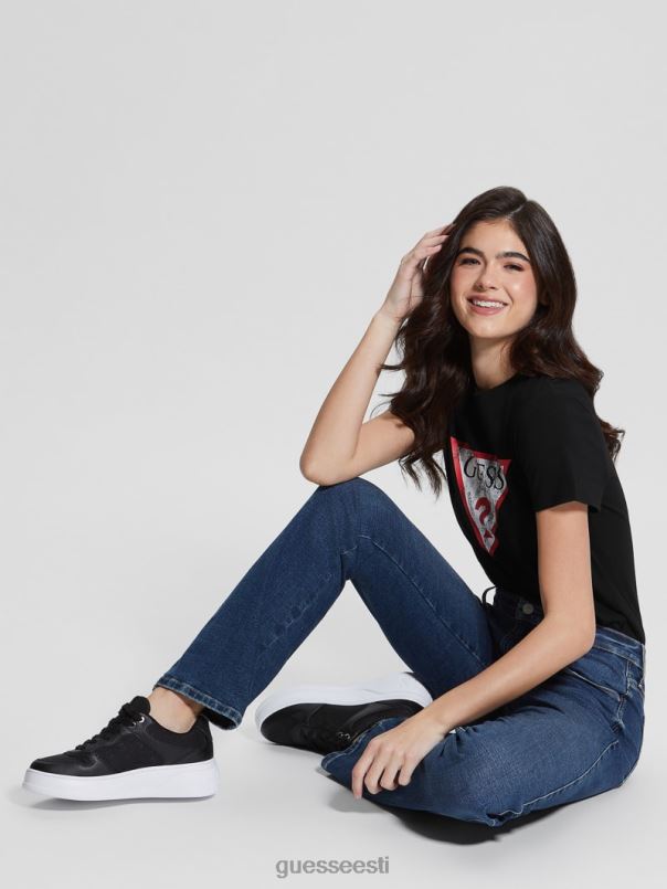 öko klassikaline logoga tee süsimust GUESS kehakate naised BB4BB1579