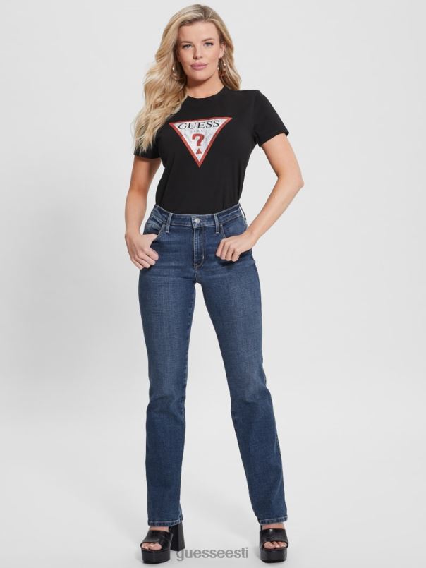 öko kolmnurga logoga tee must GUESS kehakate naised BB4BB1537