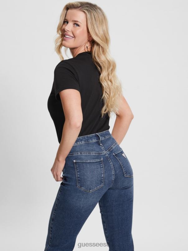 öko kolmnurga logoga tee must GUESS kehakate naised BB4BB1537