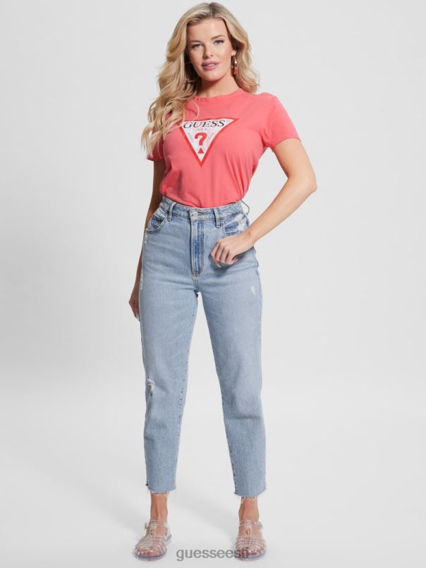 öko kolmnurga logoga tee plastikust roosa GUESS kehakate naised BB4BB1142