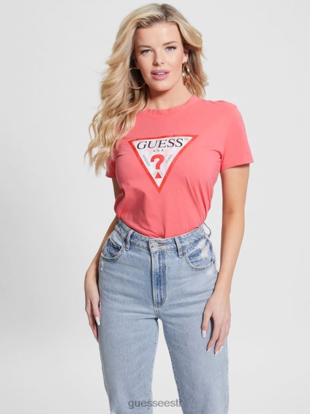 öko kolmnurga logoga tee plastikust roosa GUESS kehakate naised BB4BB1142