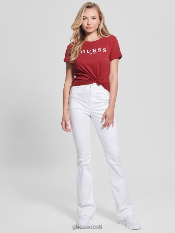 öko mansetiga logoga tee peedimahl punane GUESS kehakate naised BB4BB1721