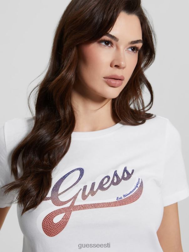 öko varjundiga logoga tee puhas valge GUESS kehakate naised BB4BB1387