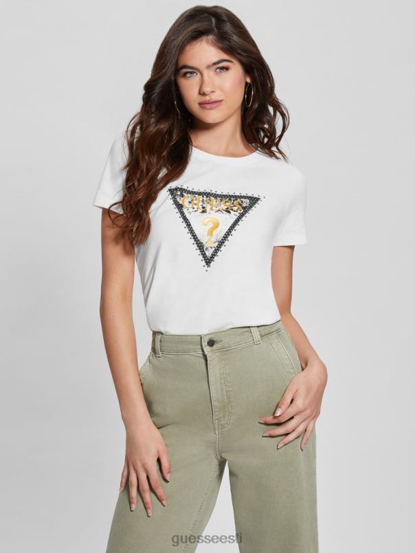 ökolooma kolmnurga tee kreemjas valge GUESS kehakate naised BB4BB1255