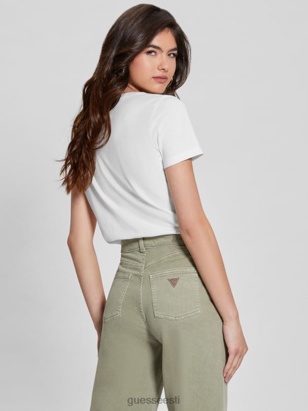 ökolooma kolmnurga tee kreemjas valge GUESS kehakate naised BB4BB1255
