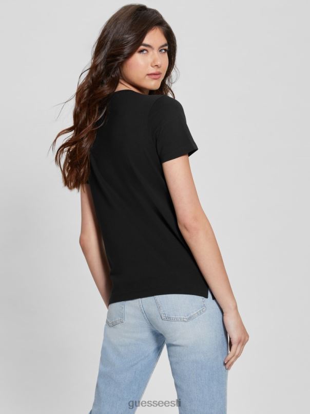 ökolooma kolmnurga tee must GUESS kehakate naised BB4BB1129