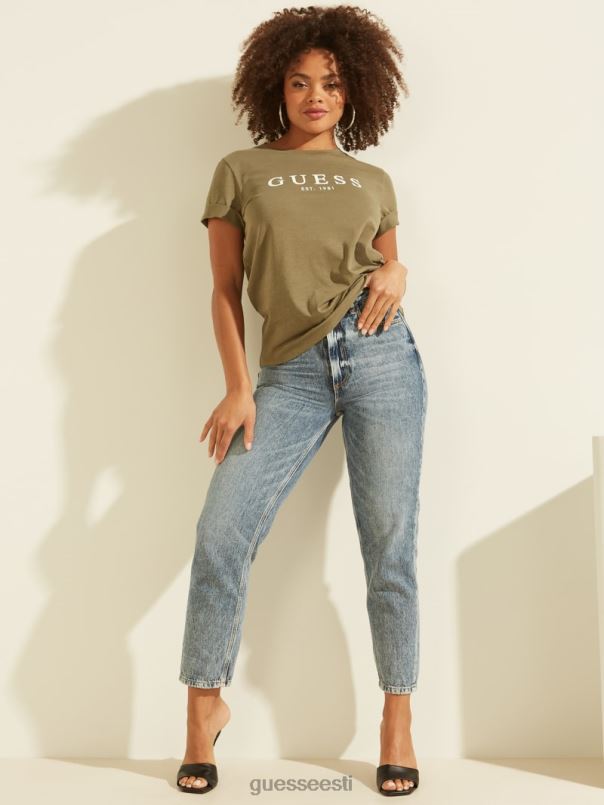 ökorullitud manseti logoga tee armee tark GUESS kehakate naised BB4BB1602