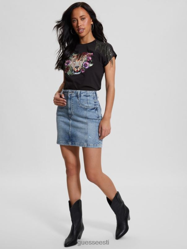 leopardi narmastega tee happejuga must GUESS kehakate naised BB4BB995