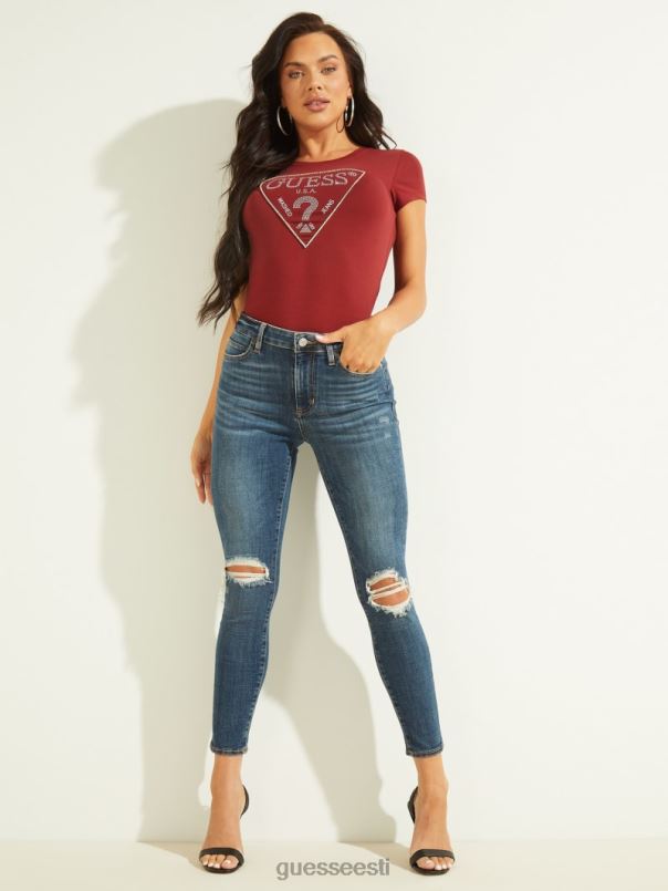 rhinestone logoga tee peedimahl punane GUESS kehakate naised BB4BB1582