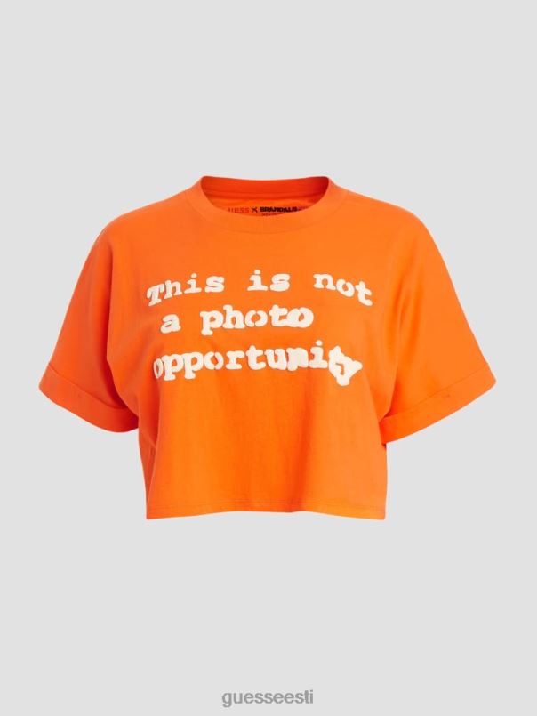slogan crop tee oranž slushie GUESS kehakate naised BB4BB1073