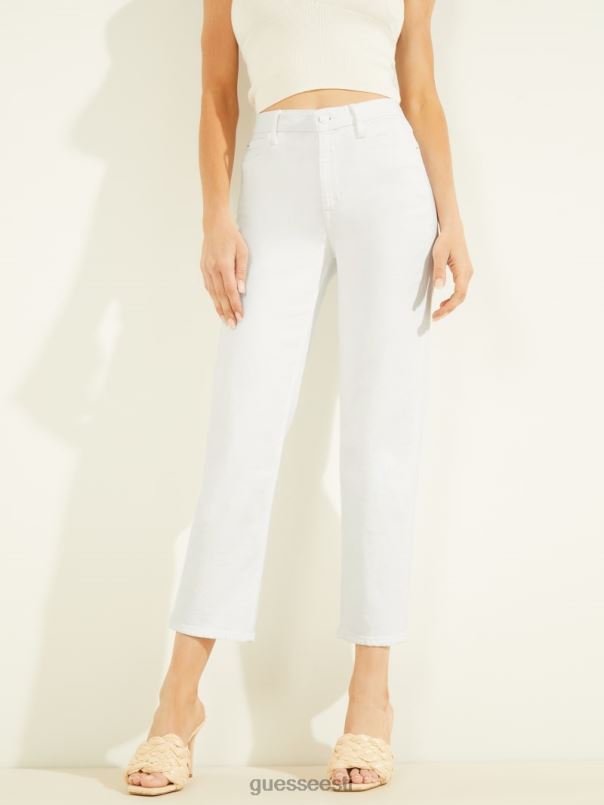 1981. aasta kõrged sirged teksad puhas valge GUESS kehakate naised BB4BB191