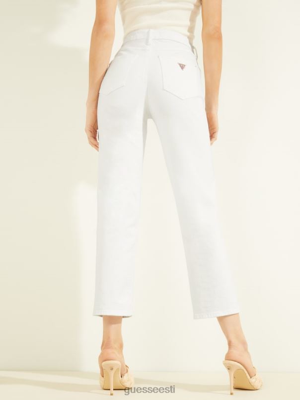 1981. aasta kõrged sirged teksad puhas valge GUESS kehakate naised BB4BB191