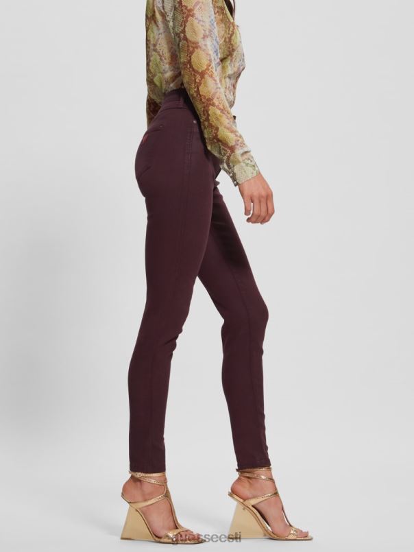 1981. aasta kattega kitsad teksad Burgundia tooni multi GUESS kehakate naised BB4BB258