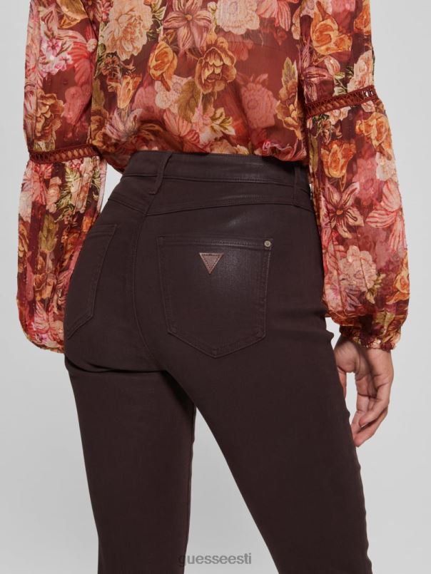 1981. aasta kattega kitsad teksad rikkalik pruun multi GUESS kehakate naised BB4BB263