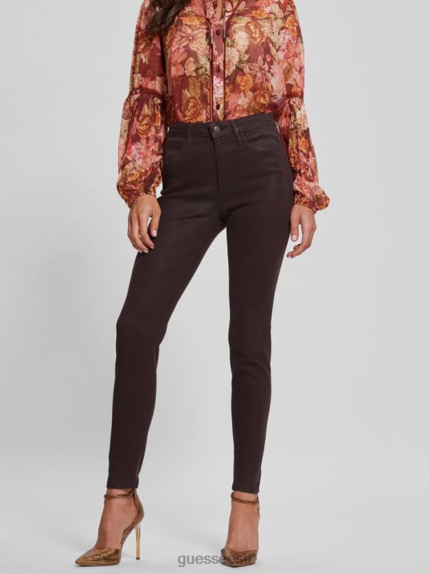 1981. aasta kattega kitsad teksad rikkalik pruun multi GUESS kehakate naised BB4BB263