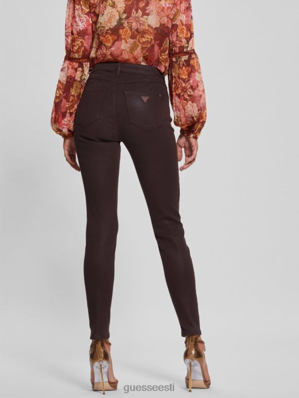 1981. aasta kattega kitsad teksad rikkalik pruun multi GUESS kehakate naised BB4BB263