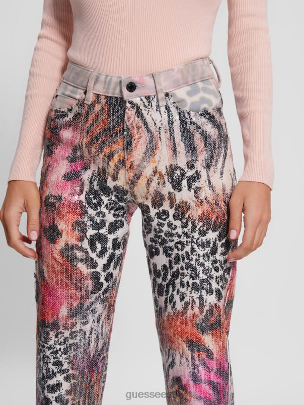 1981. aasta segatud mustriga sirged teksad kirg metsik GUESS kehakate naised BB4BB286