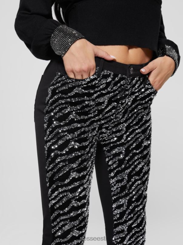 1981. aasta tiigri litritega kitsad teksad glam tiiger hõbe GUESS kehakate naised BB4BB220