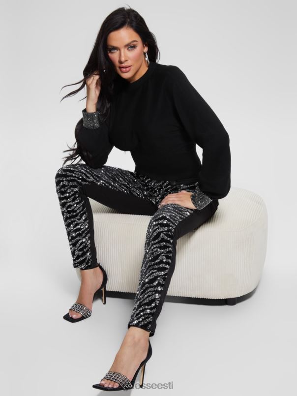 1981. aasta tiigri litritega kitsad teksad glam tiiger hõbe GUESS kehakate naised BB4BB220