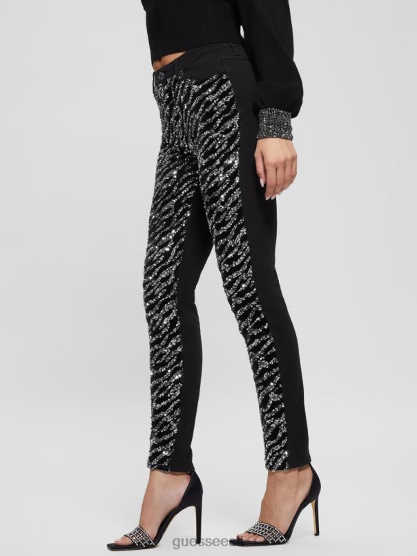 1981. aasta tiigri litritega kitsad teksad glam tiiger hõbe GUESS kehakate naised BB4BB220