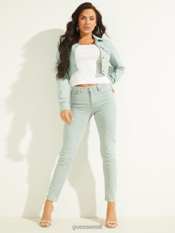 1981. aasta värvitud geo skinny teksad värvi kuubik aqua GUESS kehakate naised BB4BB252