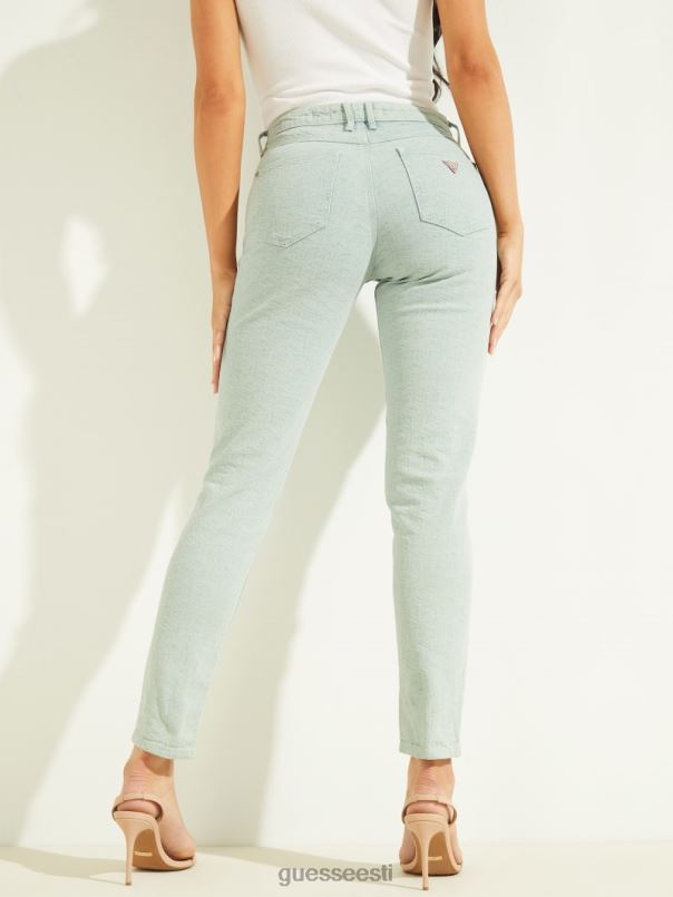 1981. aasta värvitud geo skinny teksad värvi kuubik aqua GUESS kehakate naised BB4BB252