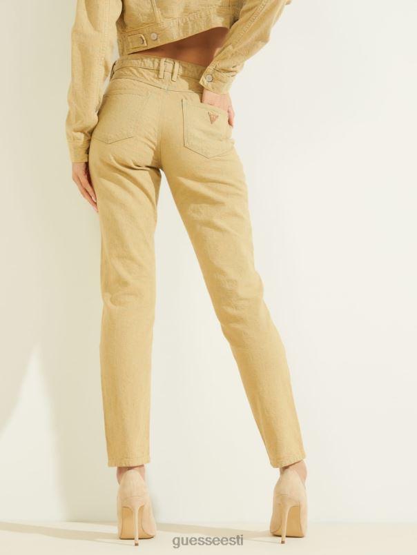 1981. aasta värvitud geo skinny teksad värvi kuubik kollane GUESS kehakate naised BB4BB257