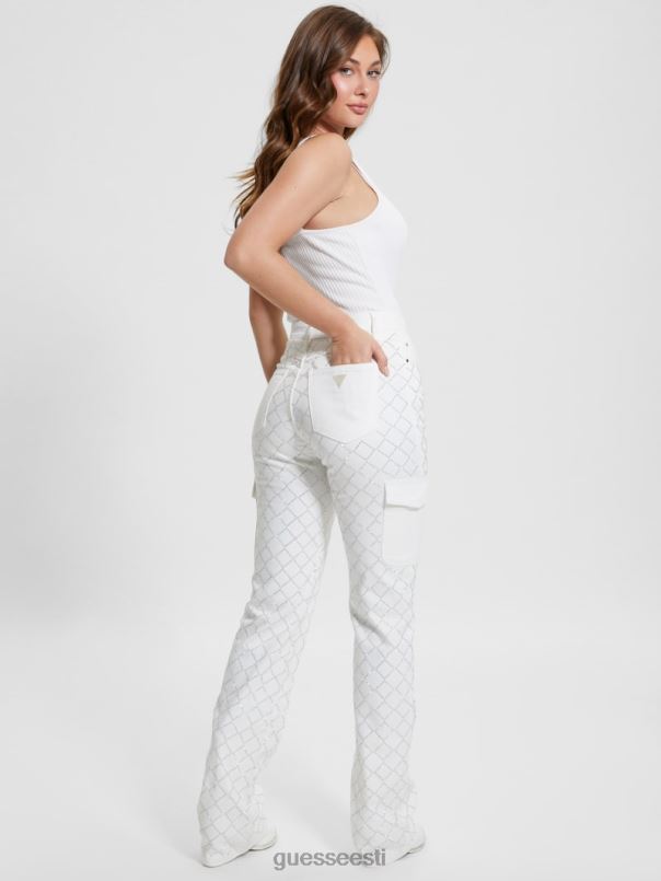 80ndate teemantteksadest cargo teksad bling valge GUESS kehakate naised BB4BB48