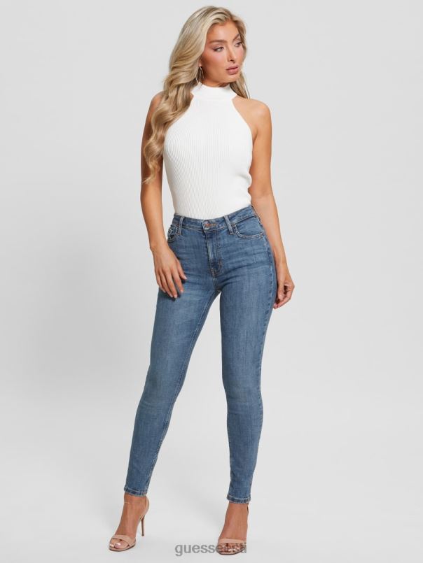 alfa kõrghoone kitsad teksad whitehaven indigo GUESS kehakate naised BB4BB26