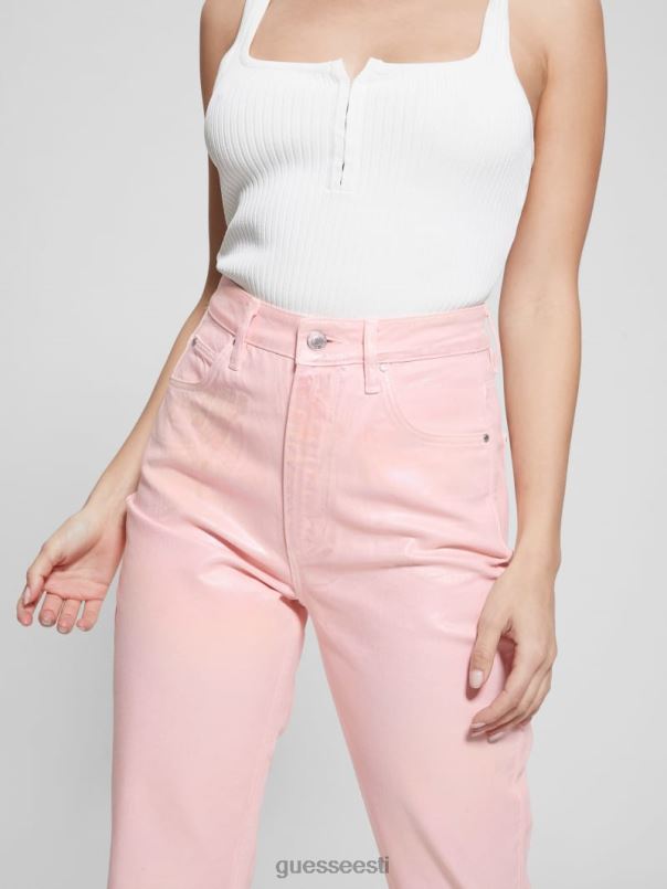 kattega teksast kõrghoone mom teksad ükssarvik roosa GUESS kehakate naised BB4BB6