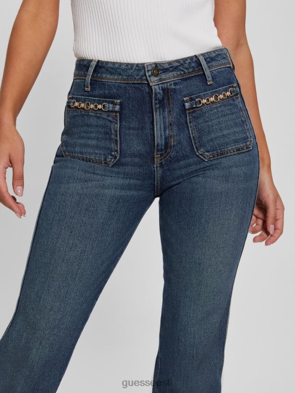 öko 1981 kõrged sirged teksad koipond sinine GUESS kehakate naised BB4BB59