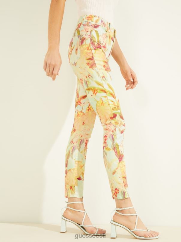 öko 1981 maalitud lillelised kitsad teksad miraflores print GUESS kehakate naised BB4BB196