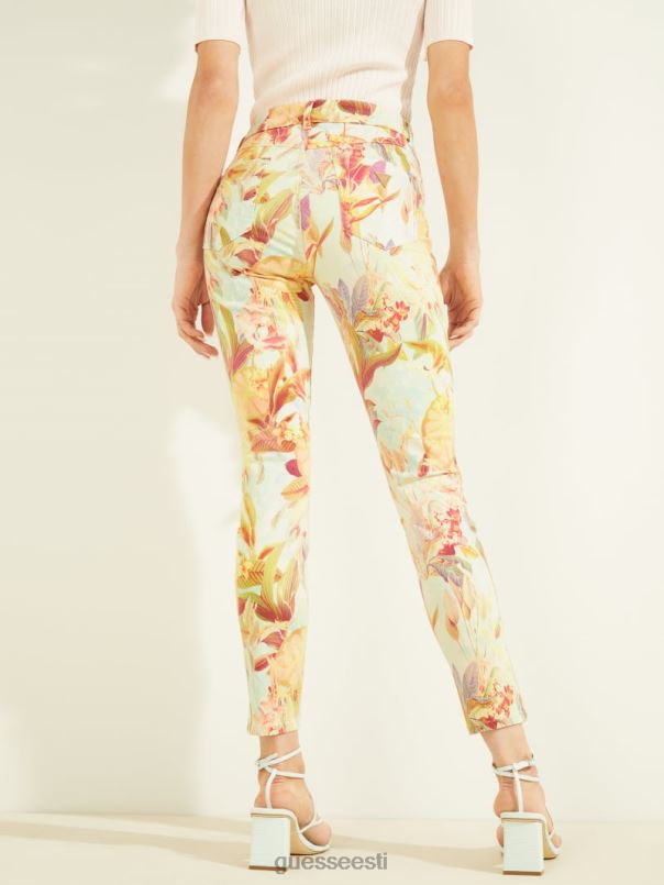 öko 1981 maalitud lillelised kitsad teksad miraflores print GUESS kehakate naised BB4BB196