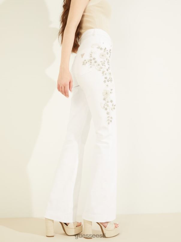 popid 70ndate kaunistatud laienevad teksad kuldne valge GUESS kehakate naised BB4BB148