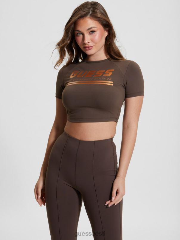 aggie Active crop top tume kohv GUESS kehakate naised BB4BB1068