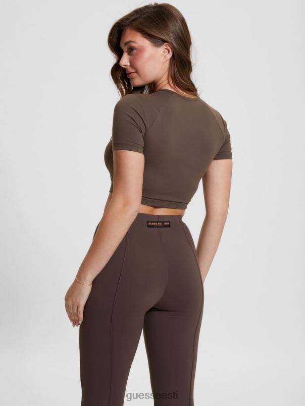 aggie Active crop top tume kohv GUESS kehakate naised BB4BB1068