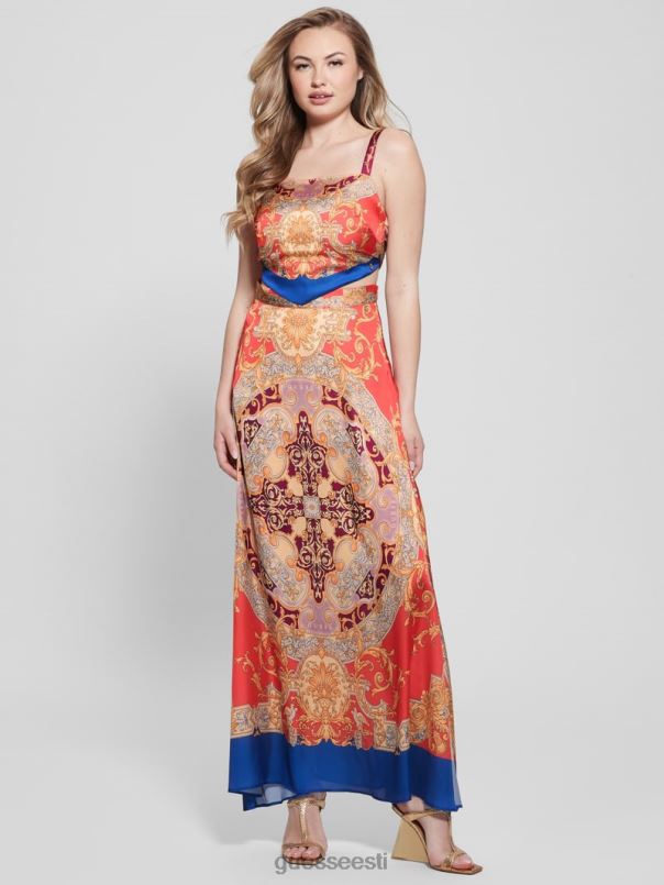 bassma satiinist crop salli topp barokk roosa GUESS kehakate naised BB4BB1001