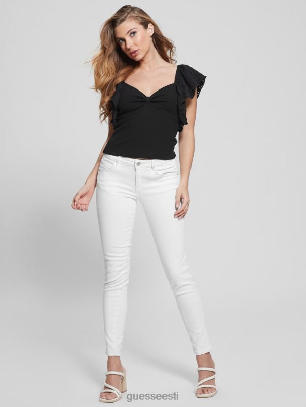 eco raina butterfly varrukatega topp must GUESS kehakate naised BB4BB1094