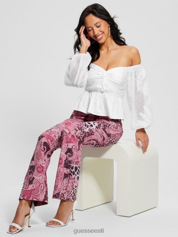 emma õlavaba top puhas valge GUESS kehakate naised BB4BB1061