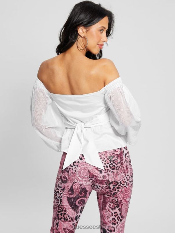 emma õlavaba top puhas valge GUESS kehakate naised BB4BB1061