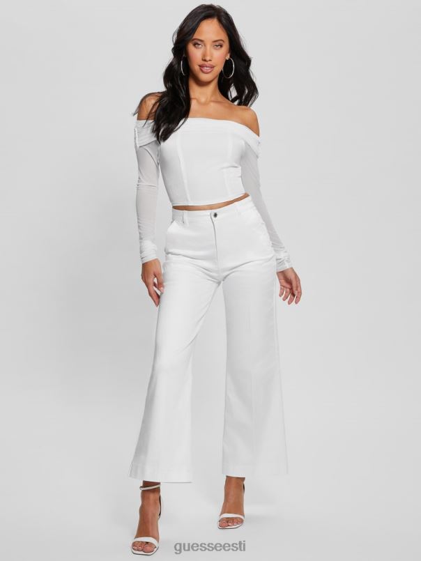 eve pikkade varrukatega crop top blanc pur GUESS kehakate naised BB4BB922