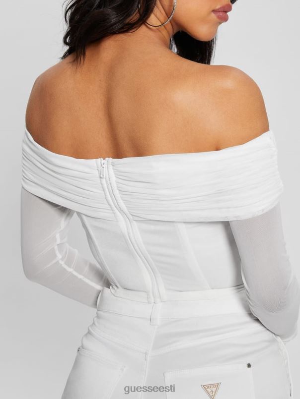 eve pikkade varrukatega crop top blanc pur GUESS kehakate naised BB4BB922