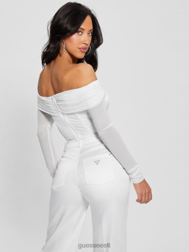 eve pikkade varrukatega crop top blanc pur GUESS kehakate naised BB4BB922