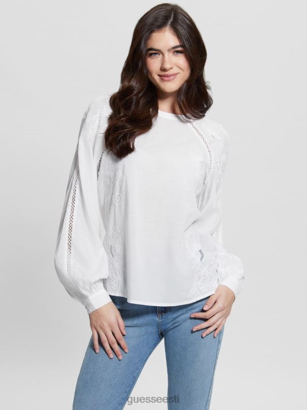 iba tikitud topp puhas valge GUESS kehakate naised BB4BB1317