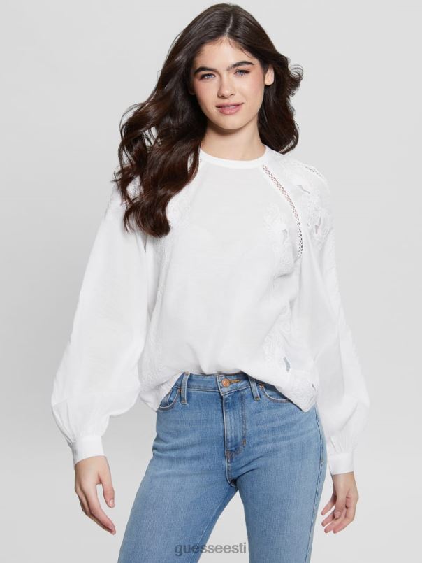 iba tikitud topp puhas valge GUESS kehakate naised BB4BB1317