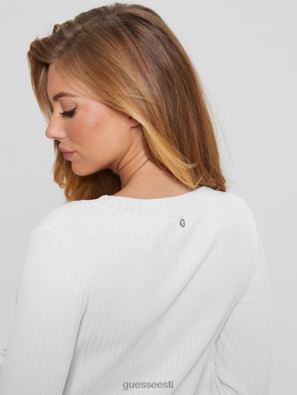 irmine ümara kaelusega kampsun top kreemjas valge GUESS kehakate naised BB4BB1613
