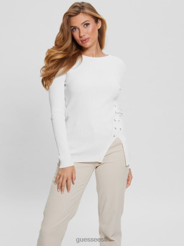 irmine ümara kaelusega kampsun top kreemjas valge GUESS kehakate naised BB4BB1613