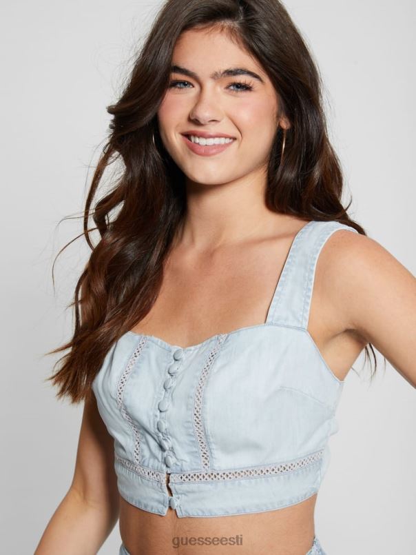 jaylani denim crop top heas tujus GUESS kehakate naised BB4BB83