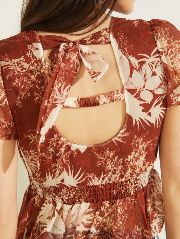 öko lilla paisley top maaaia töll GUESS kehakate naised BB4BB1516